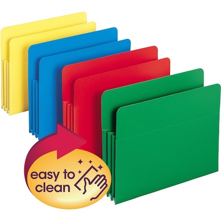 Smead Pocket, Poly, Ltr, 3.5Exp, Ast Pk SMD73500